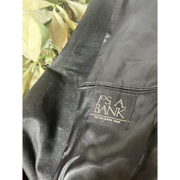 Jos A Bank Jacket XL Black 100% Cashmere Flannel Soft Blazer Sport Coat 44L - Picture 9 of 10